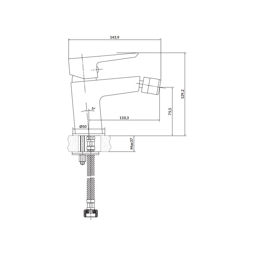 Cersanit S951-349 - Bidē krāns MILLE melna