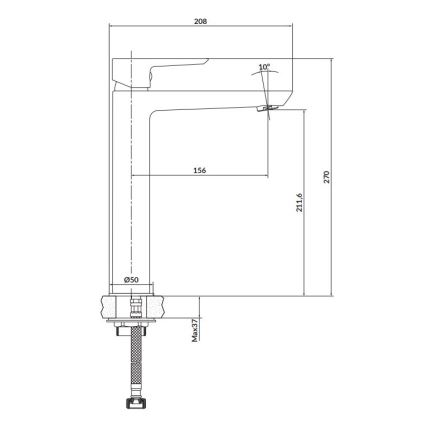 Cersanit S951-354 - Izlietnes krāns MILLE 27 cm spīdīgi hromēts + noteka