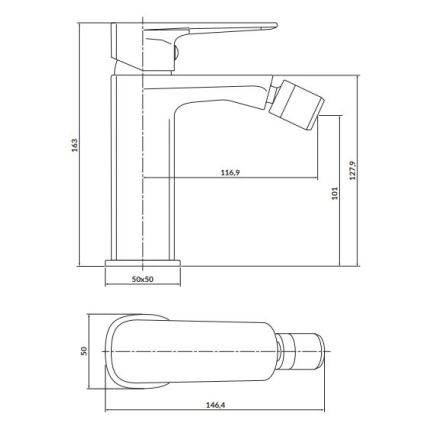 Cersanit S951-379 - Bidē krāns LARGA melna