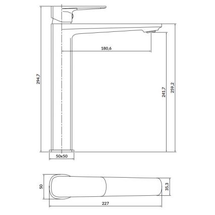 Cersanit S951-392 - Izlietnes krāns LARGA 29,5 cm spīdīgi hromēts