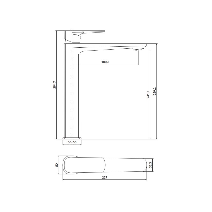 Cersanit S951-392 - Izlietnes krāns LARGA 29,5 cm spīdīgi hromēts