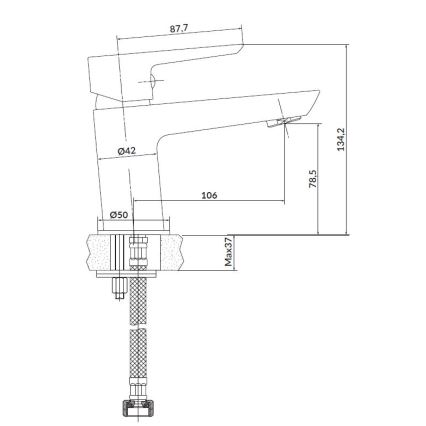 Cersanit S952-003 - Vannas komplekts ar jaucējkrānu + MILLE izlietnes jaucējkrāns spīdīgi hromēts