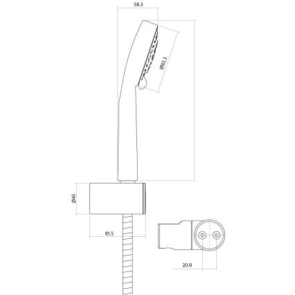 Cersanit S952-003 - Vannas komplekts ar jaucējkrānu + MILLE izlietnes jaucējkrāns spīdīgi hromēts