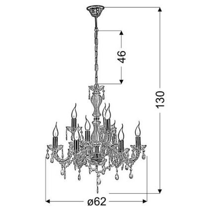 Chandelier on a chain MARIA TERESA 9xE14/40W/230V