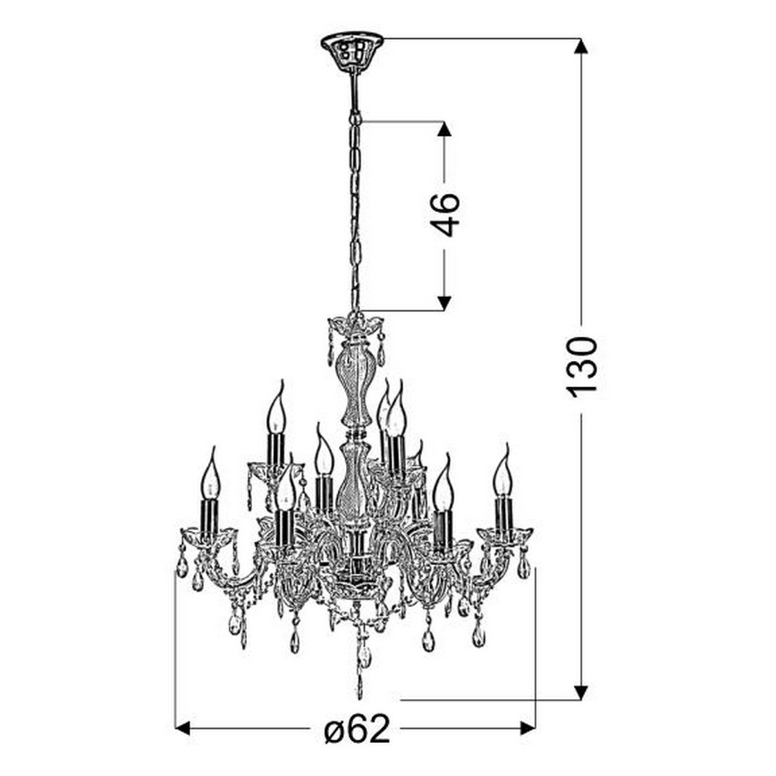 Chandelier on a chain MARIA TERESA 9xE14/40W/230V