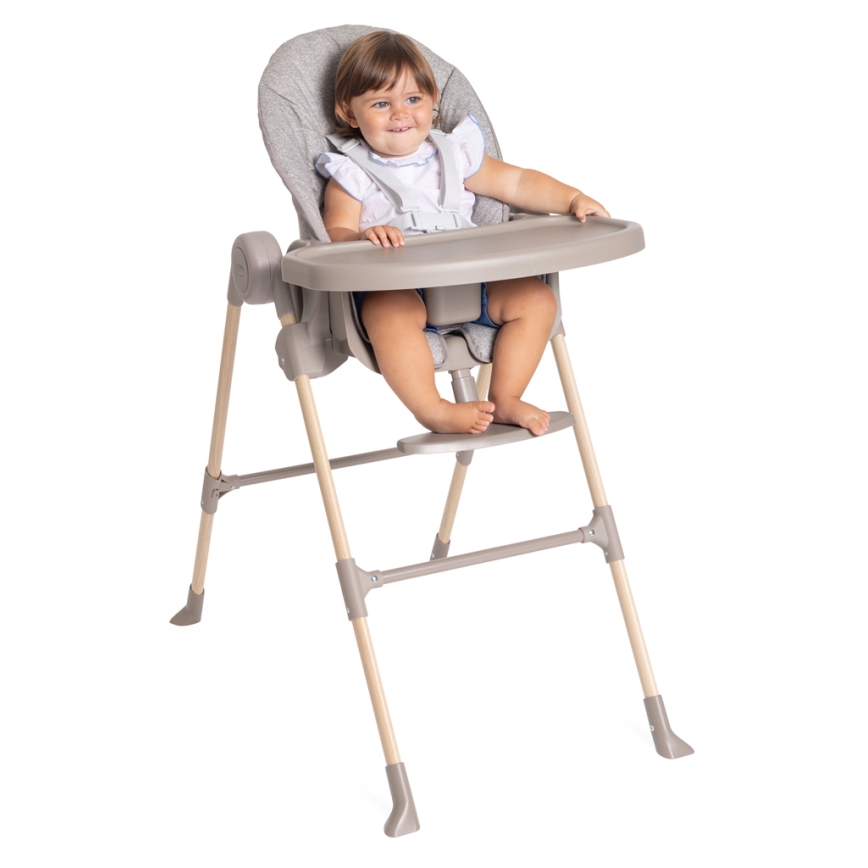 Chicco - Bērnu barošanas krēsls Polly Essential - pelēka/brūna