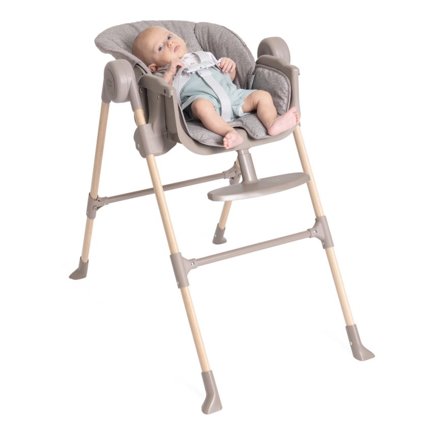 Chicco - Bērnu barošanas krēsls Polly Essential - pelēka/brūna