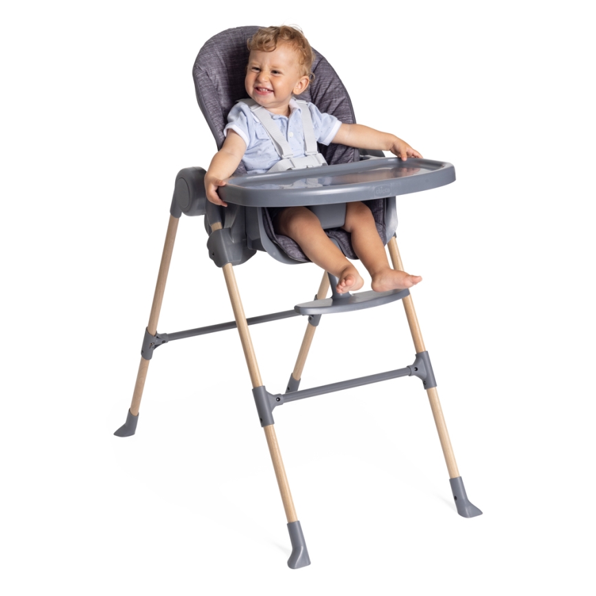 Chicco - Bērnu barošanas krēsls Polly Essential - pelēka
