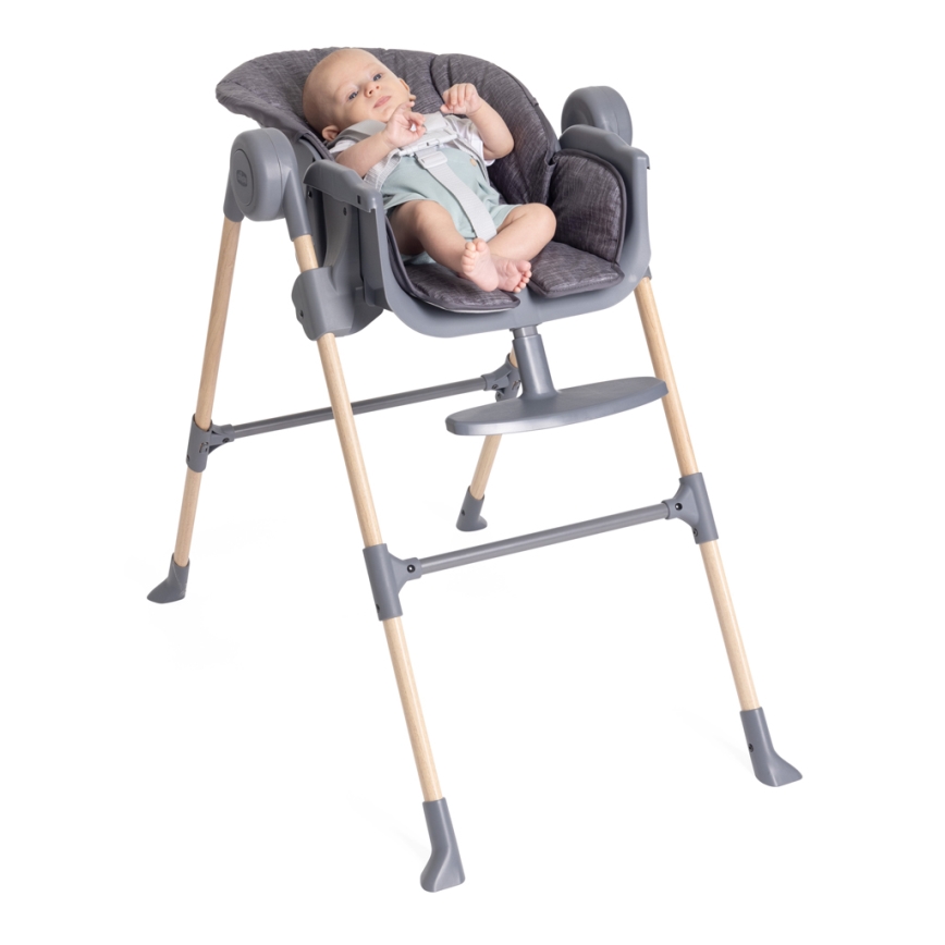 Chicco - Bērnu barošanas krēsls Polly Essential - pelēka