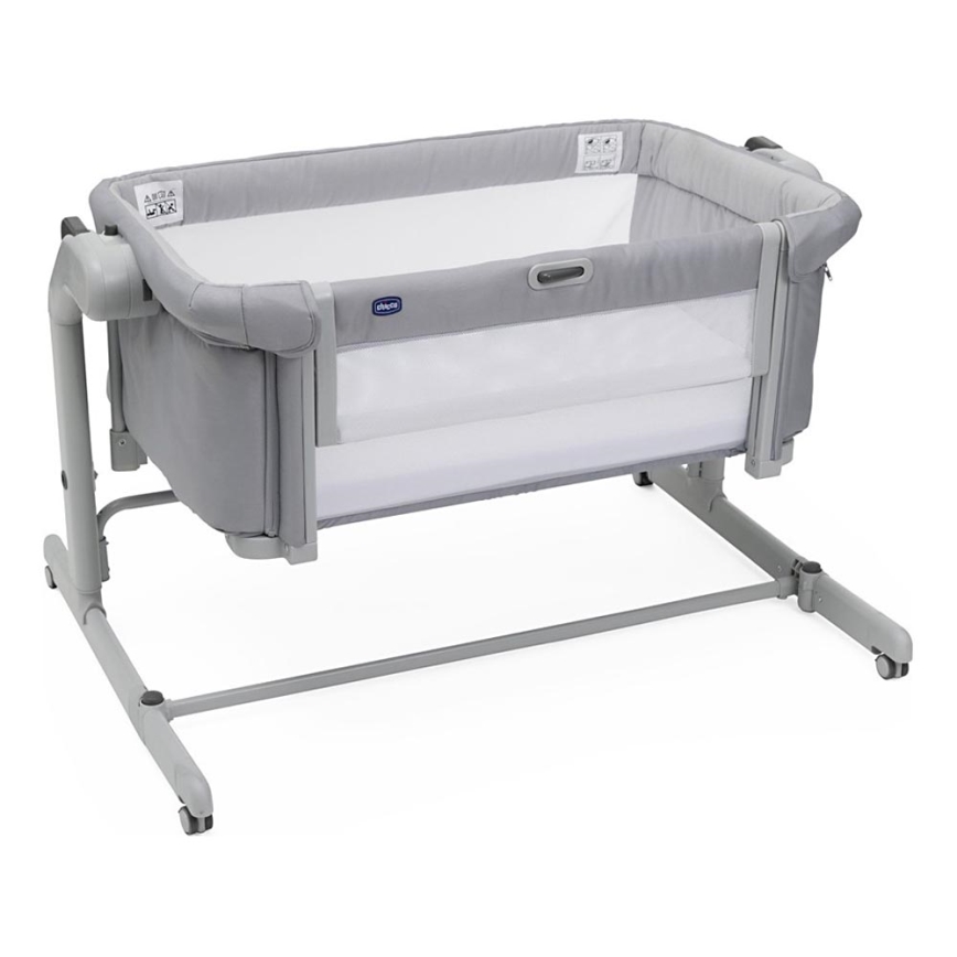Chicco - Bērnu gultiņa 2in1 2v1 NEXT2ME MAGIC EVO gaiši pelēka