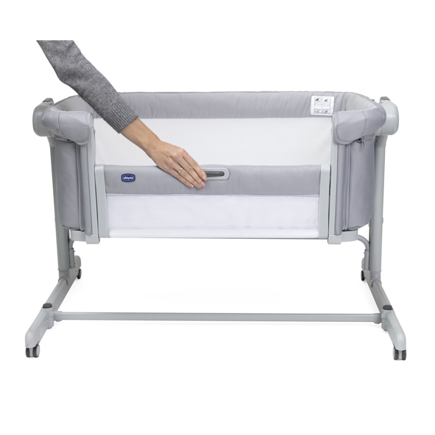 Chicco - Bērnu gultiņa 2in1 2v1 NEXT2ME MAGIC EVO gaiši pelēka