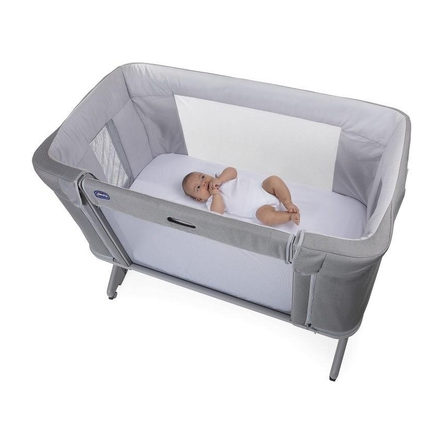 Chicco - Bērnu gultiņa 3in1 3v1 NEXT2ME FOREVER gaiši pelēka