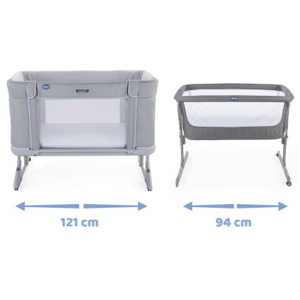 Chicco - Bērnu gultiņa 3in1 3v1 NEXT2ME FOREVER tumši pelēka