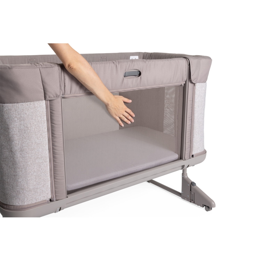 Chicco - Bērnu gultiņa 3in1 NEXT2ME FOREVER pelēka
