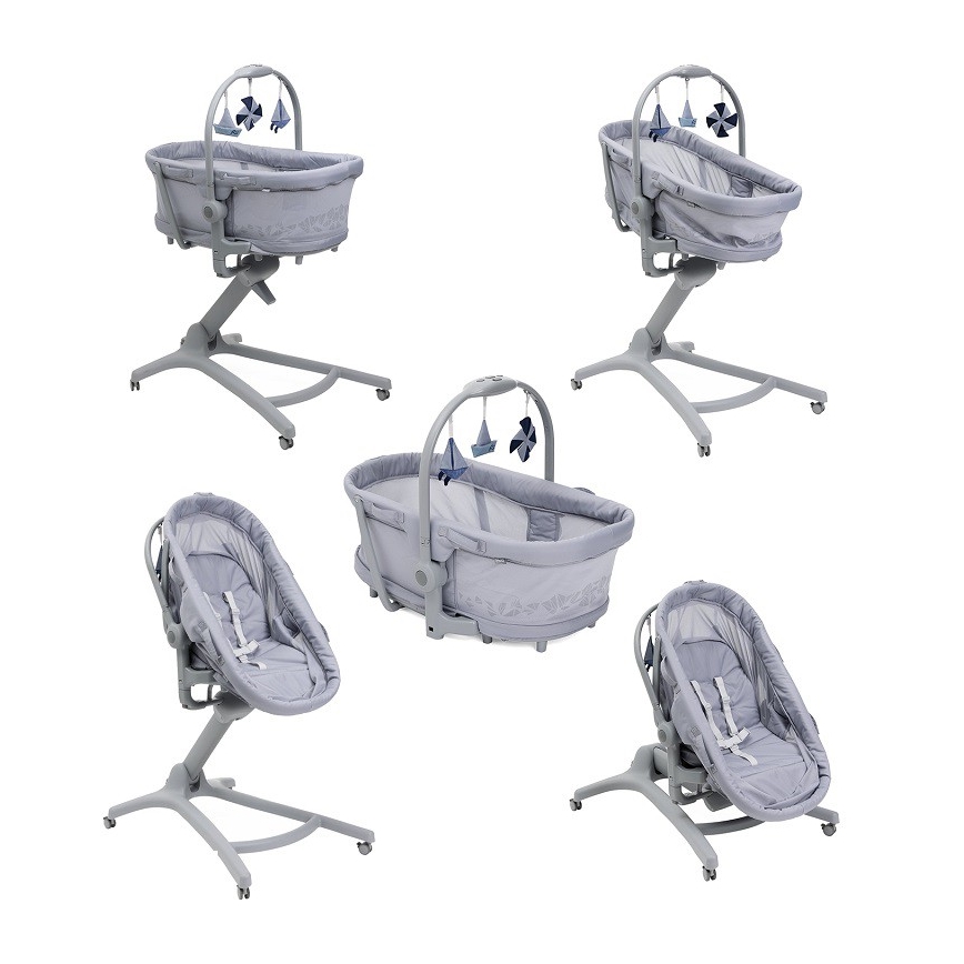 Chicco - Bērnu gultiņa 5in1 BABY HUG PRO pelēka