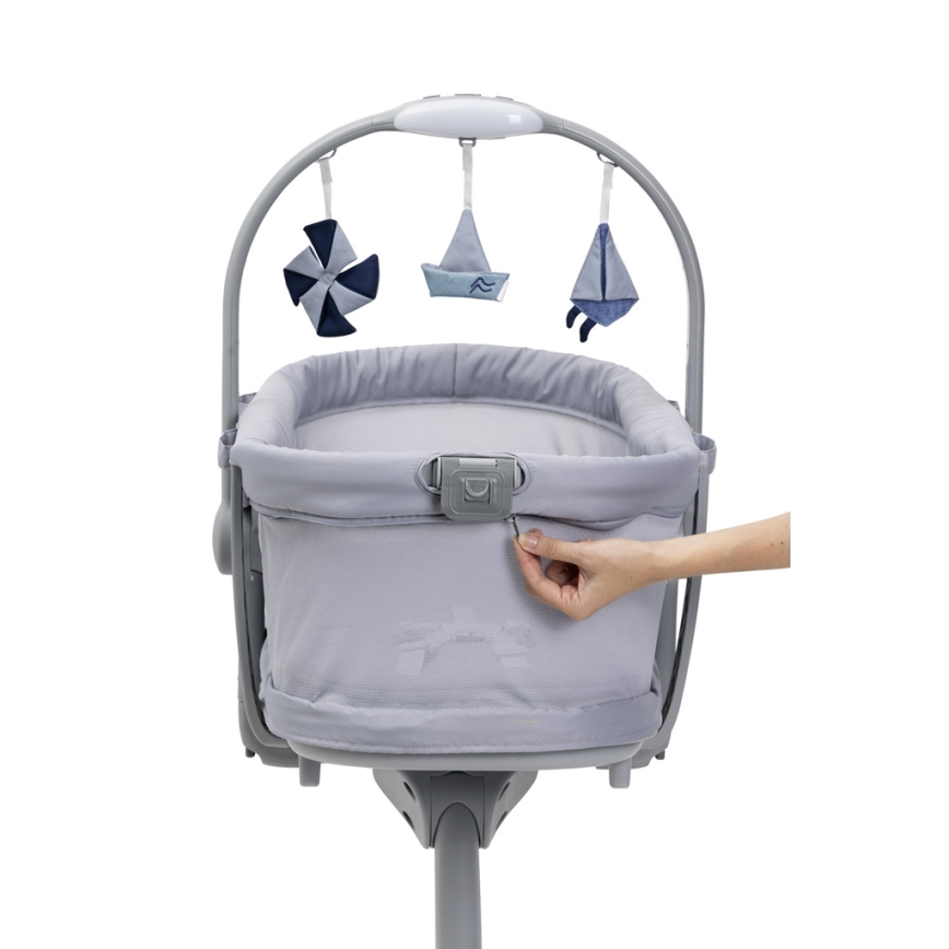 Chicco - Bērnu gultiņa 5in1 BABY HUG PRO pelēka