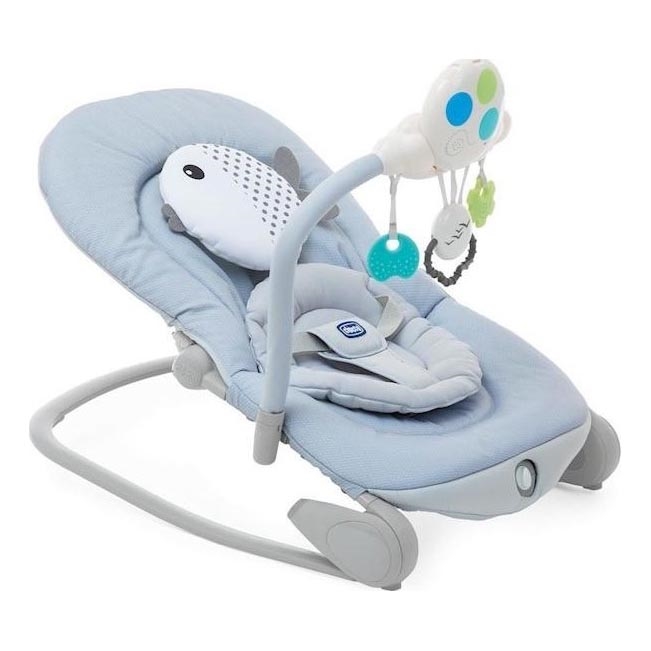 Chicco - Bērnu kustīgs šūpuļkrēsls ar mūziku BALLOON Dots 2xAA + 1xLR20 zila