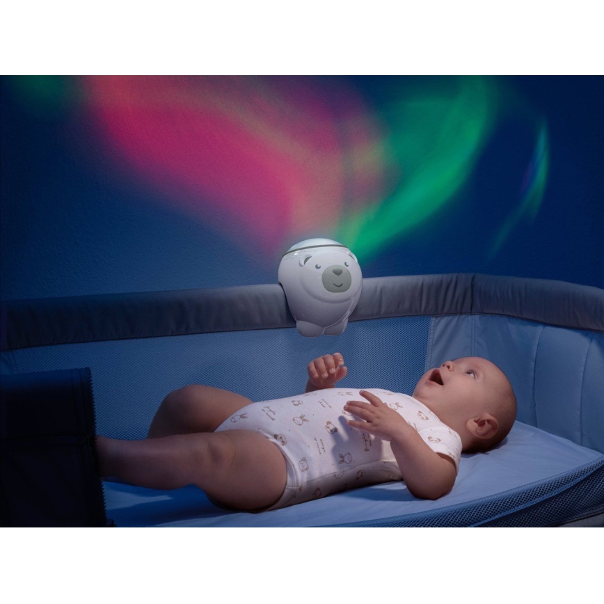 Chicco - Bērnu projektors 2in1 POLAR BEAR 3xAA bēša