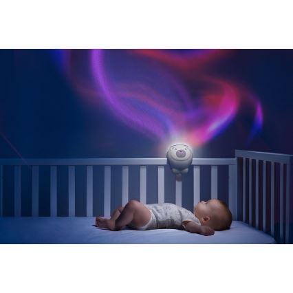 Chicco - Bērnu projektors 2in1 POLAR BEAR 3xAA rozā