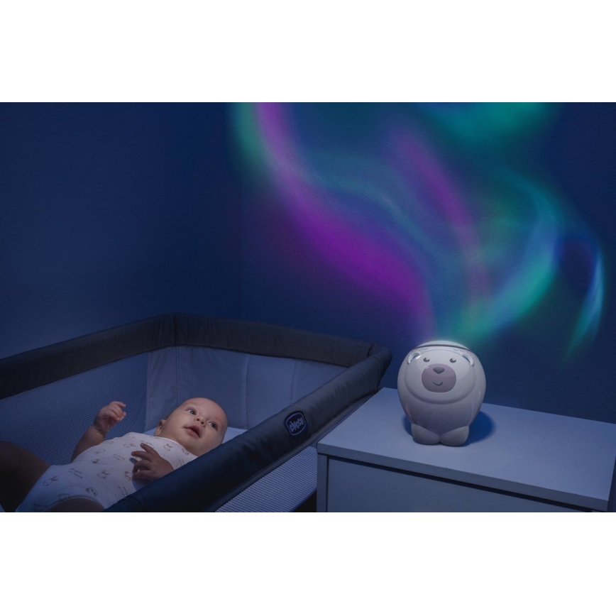 Chicco - Bērnu projektors 2in1 POLAR BEAR 3xAA rozā