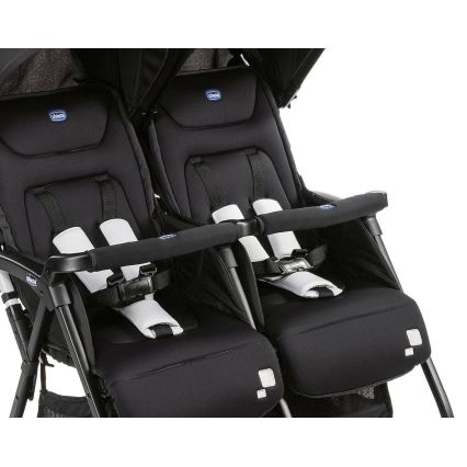 Chicco - Bērnu ratiņi dvīņiem OHLALA TWIN Black Nakts melna