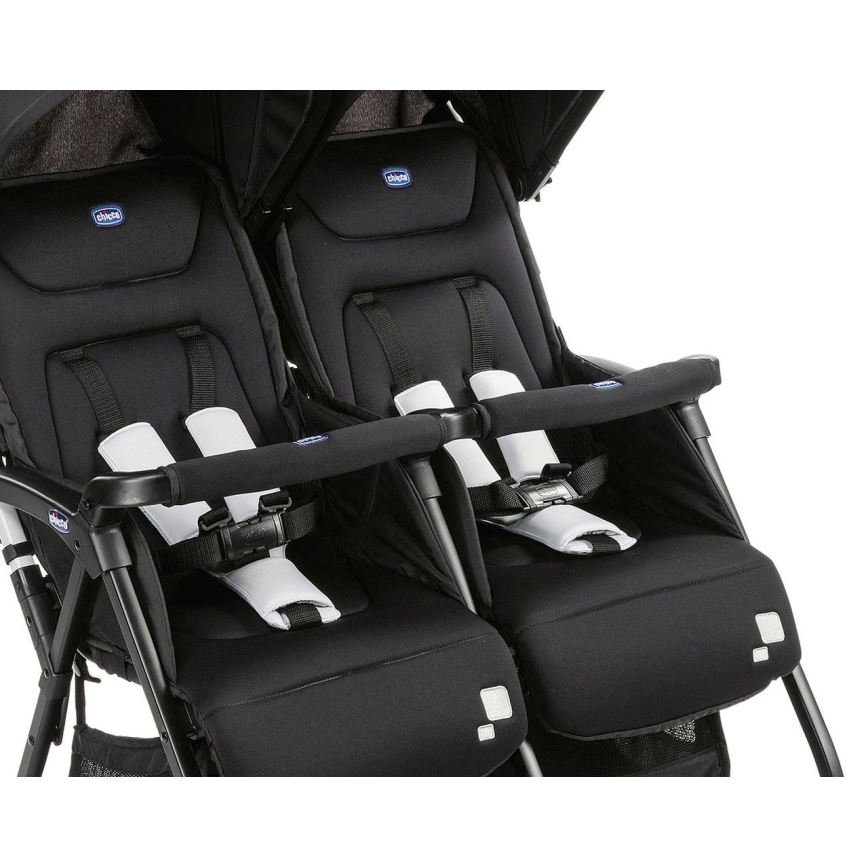 Chicco - Bērnu ratiņi dvīņiem OHLALA TWIN Black Nakts melna
