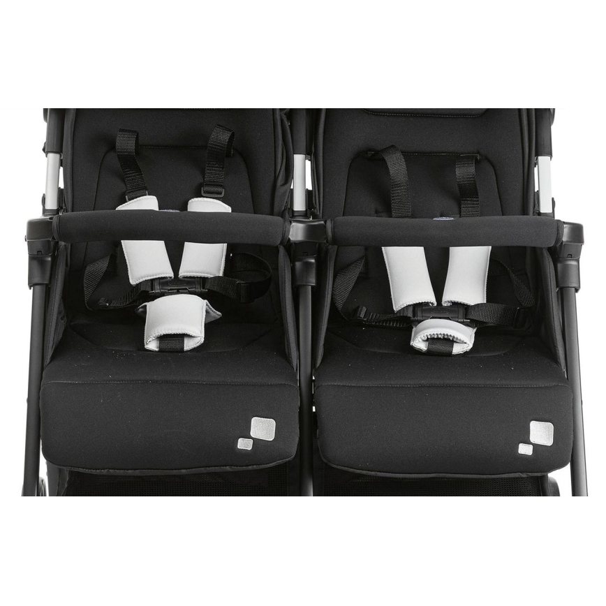 Chicco - Bērnu ratiņi dvīņiem OHLALA TWIN Black Nakts melna