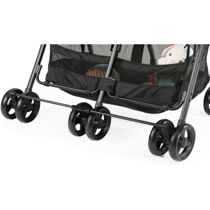 Chicco - Bērnu ratiņi dvīņiem OHLALA TWIN Black Nakts melna