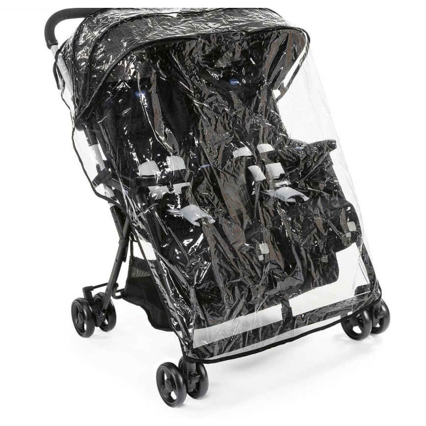 Chicco - Bērnu ratiņi dvīņiem OHLALA TWIN Black Nakts melna