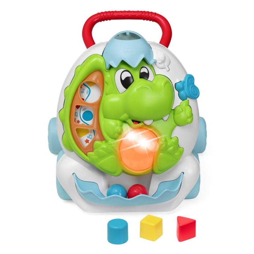 Chicco - Bērnu staigulītis ar aktivitātēm un zvukem 2in1 DINO 2xAA