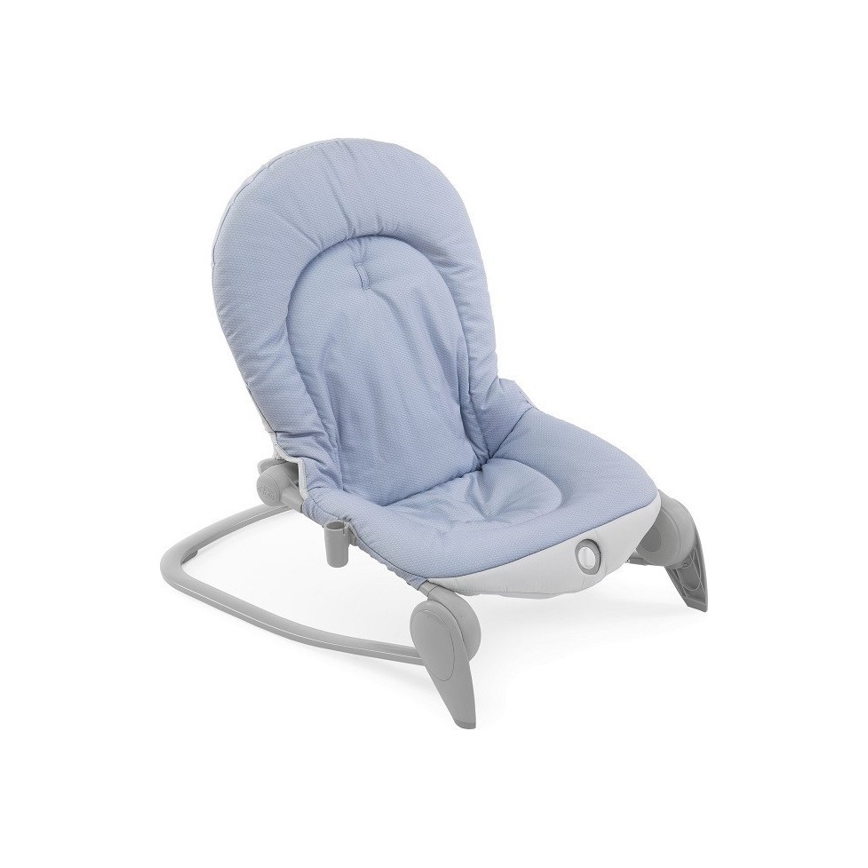 Chicco - Bērnu vibrējošais šūpuļkrēsls ar melodiju BALLOON Dots 2xAA + 1xLR20 zils