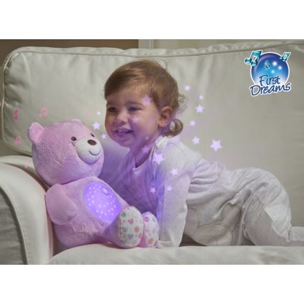 Chicco - Projektors ar melodiju BABY BEAR 3xAAA rozā