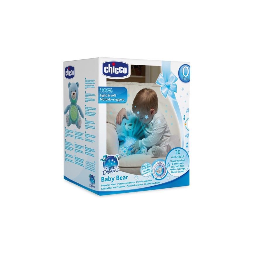 Chicco - Projektors ar melodiju BABY BEAR 3xAAA zils
