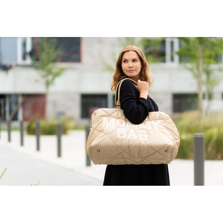 Childhome - Pārtīšanas soma MOMMY BAG PUFFERED bēša