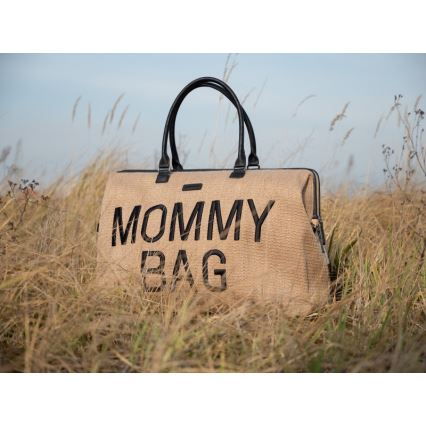 Childhome - Pārtīšanas soma MOMMY BAG RAFFIA LOOK bēša