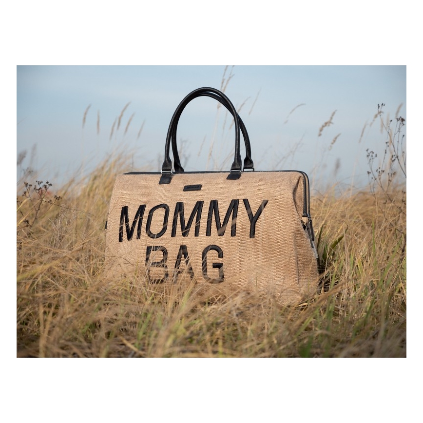 Childhome - Pārtīšanas soma MOMMY BAG RAFFIA LOOK bēša