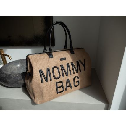 Childhome - Pārtīšanas soma MOMMY BAG RAFFIA LOOK bēša