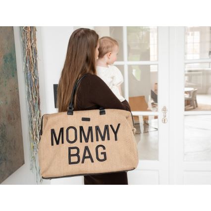 Childhome - Pārtīšanas soma MOMMY BAG RAFFIA LOOK bēša