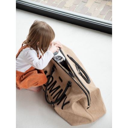 Childhome - Pārtīšanas soma MOMMY BAG RAFFIA LOOK bēša