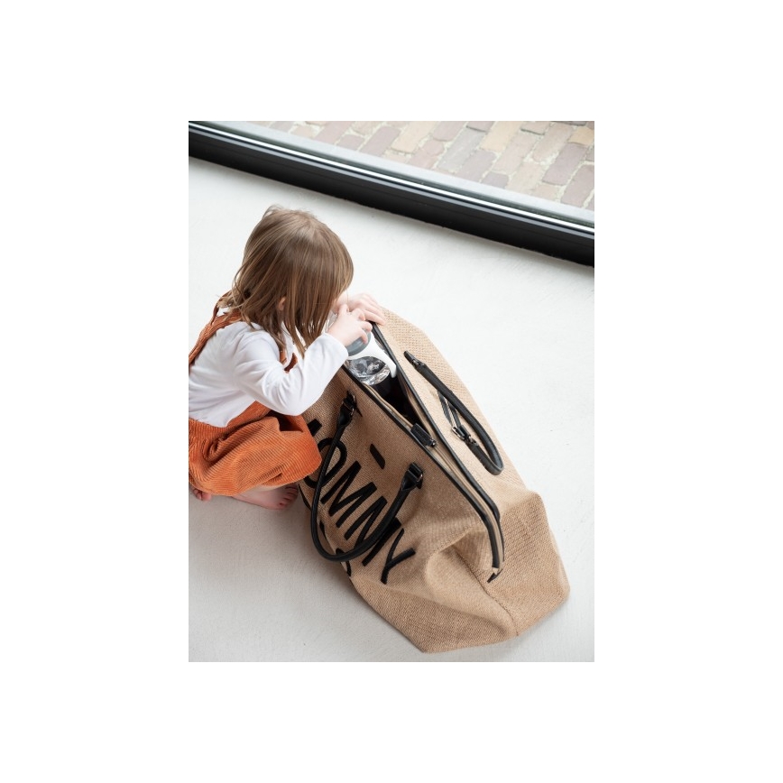 Childhome - Pārtīšanas soma MOMMY BAG RAFFIA LOOK bēša