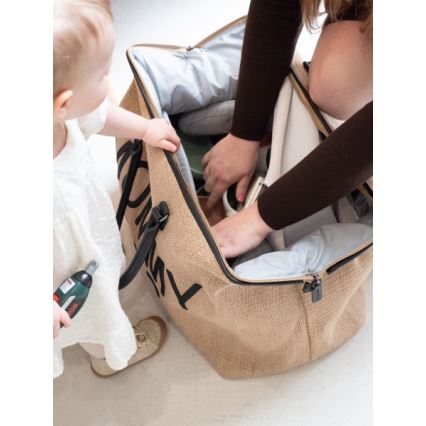 Childhome - Pārtīšanas soma MOMMY BAG RAFFIA LOOK bēša