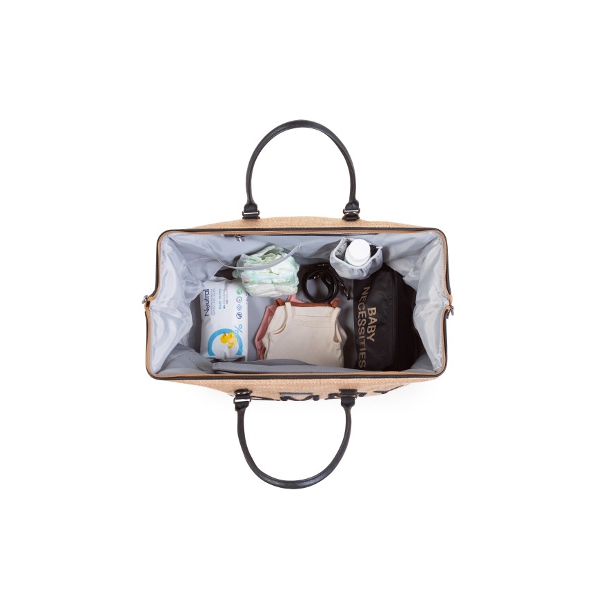 Childhome - Pārtīšanas soma MOMMY BAG RAFFIA LOOK bēša