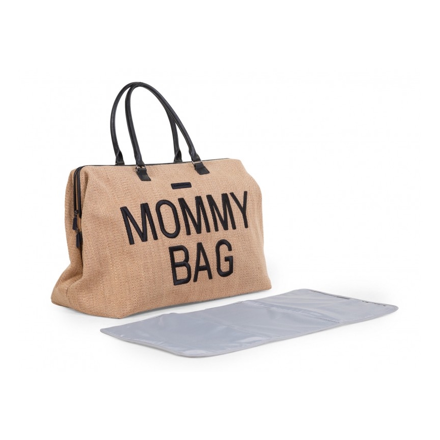 Childhome - Pārtīšanas soma MOMMY BAG RAFFIA LOOK bēša