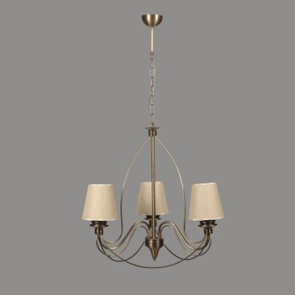 CLASSIC lustra uz ķēdes 3xE14/40W/230V bronzas/bēšs