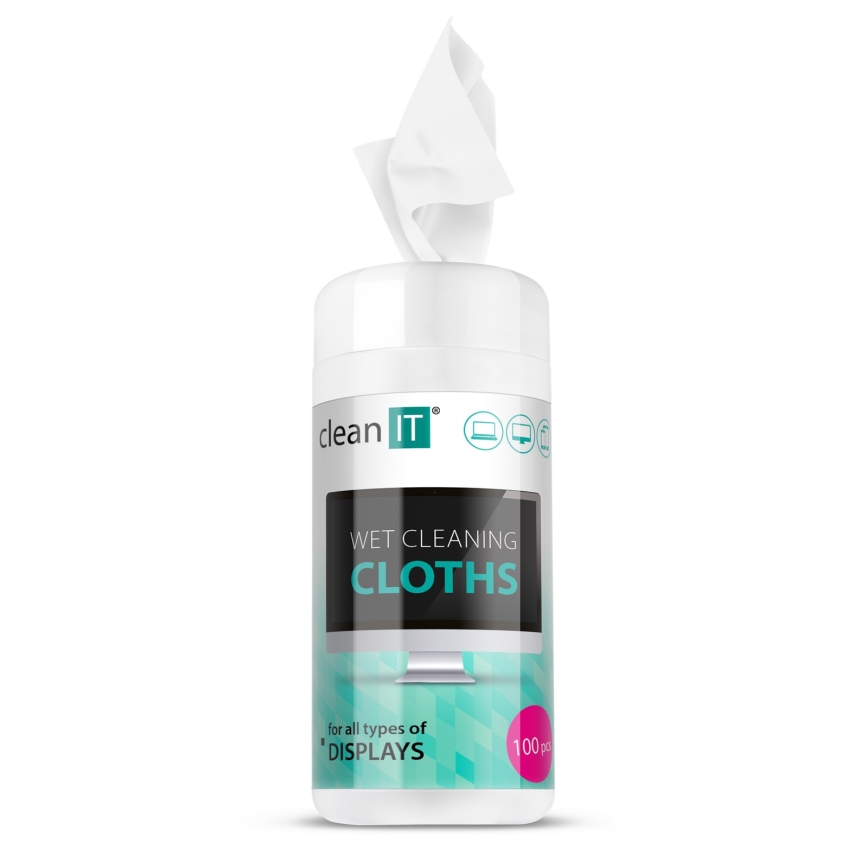 CLEAN IT CL-141 - Mitrās ekrāna tīrīšanas salvetes 100 gab.