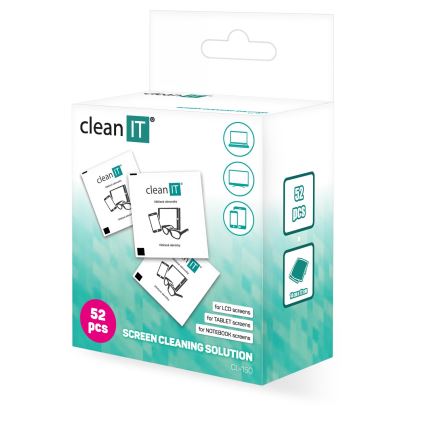 CLEAN IT CL-150 - Vienreizējās tīrīšanas mitrās salvetes 52 gab.