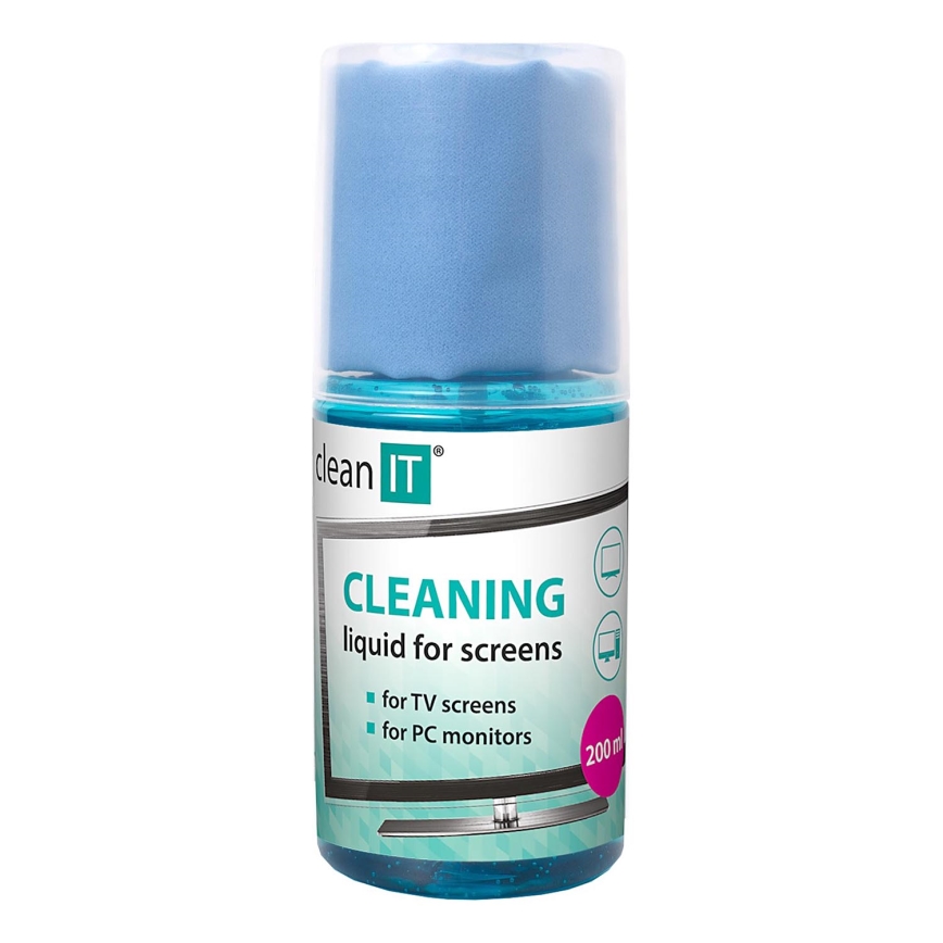 CLEAN IT CL-180 - Ekrāna tīrīšanas šķīdums ar drānu 200 mm