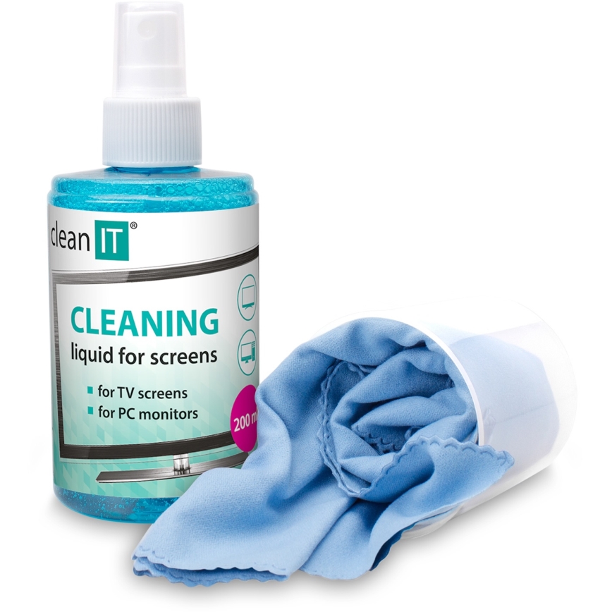 CLEAN IT CL-180 - Ekrānu tīrīšanas līdzeklis ar drānu 200 ml