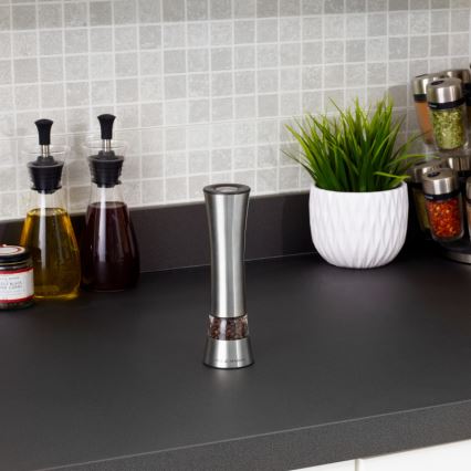 Cole&Mason - Elektrisks salt or pepper grinder BURFORD 4xAAA 18 cm matēts hroms