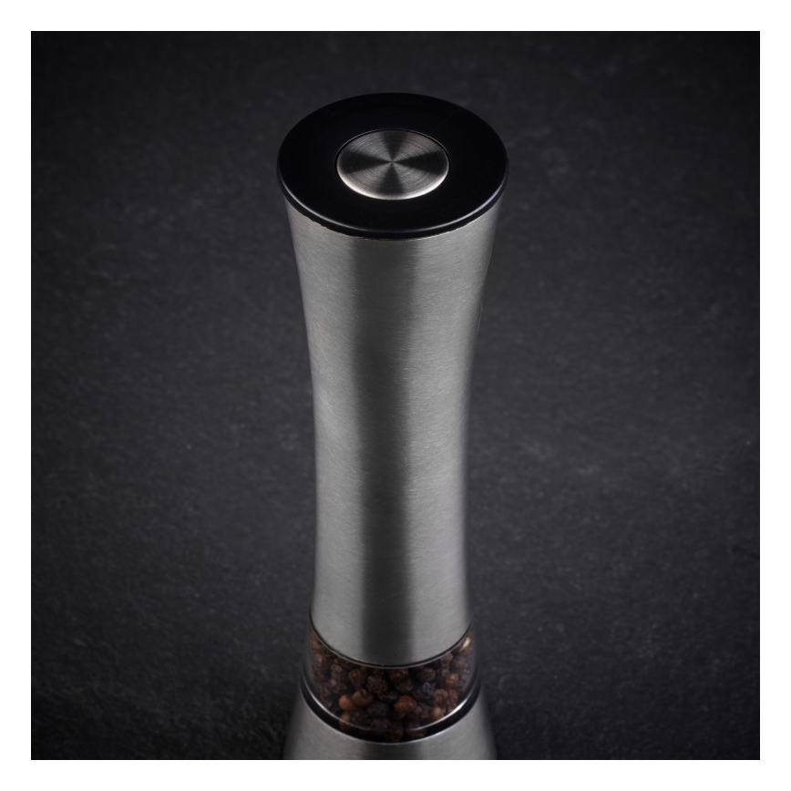 Cole&Mason - Elektrisks salt or pepper grinder BURFORD 4xAAA 18 cm matēts hroms